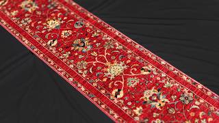 11ft Red Persian Runner Rug – Hand-Knotted Sultan Abadi Floral Rug