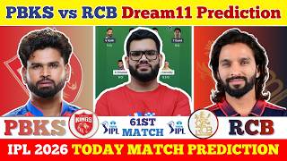 PBKS vs RCB Dream11 Prediction| PBKS vs RCB Today Match Prediction| IPL 2026 Match 61 screenshot 2
