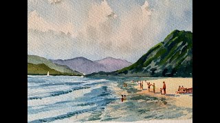 Watercolour painting video, step-by-step tuition, skies, water, reflections, and people. by   Watercolour Painting Lessons. 242 views 1 year ago 36 minutes