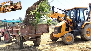 Tractor and Jcb 3dx loading soil and Dump It ||Jcb Tractor wala video||tractor wala video 