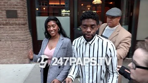 (EXCLUSIVE) (RIP) Chadwick Boseman leaving his New...