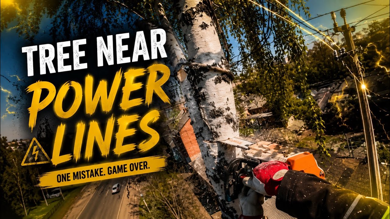 Birch Tree Removal Near Power Lines - YouTube