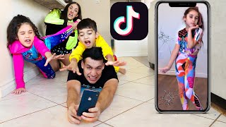 REACTING TO OUR 5 \& 7 YEAR OLD'S TIKTOKS *SHOCKING* | Jancy Family