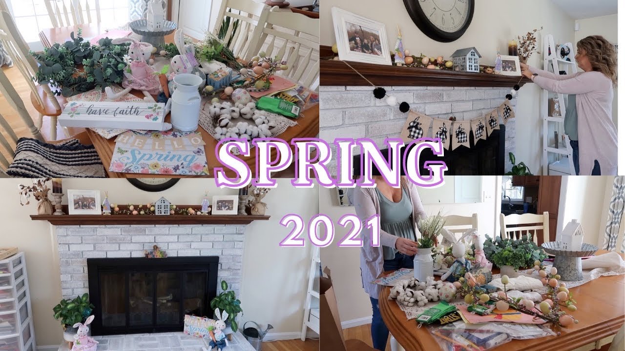DECORATE FOR SPRING AND CLEAN WITH ME// SPRING 2021// MINIMALIST SPRING DECOR