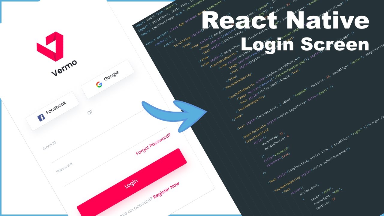 React Native LOGIN SCREEN UI Let's Code - Design To Code #1