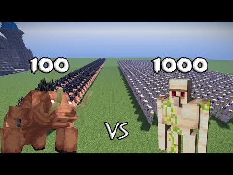 100 Mutant Hoglins Vs 1000 Iron Golems |Minecraft|