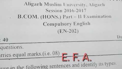 C. D. E.    /A. M. U. /B. Com. Part 2nd Exam 2016 -17/Compulsory English