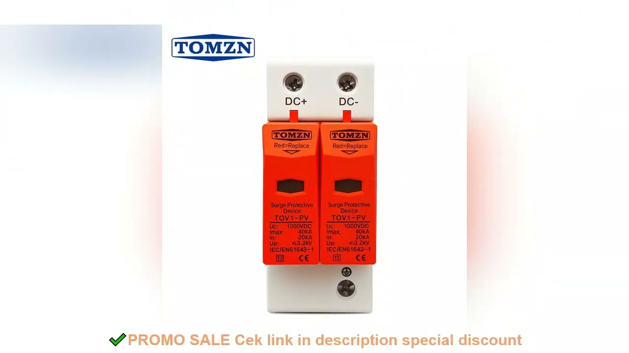 TOMZN DC SPD 1000V 20KA~40KA House Surge Protector Protective Low-voltage Arrester Device