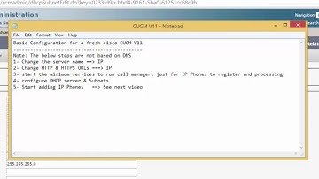 Basic Cisco CUCM 11 Configuration for a fresh installed CUCM