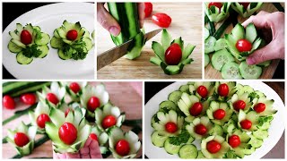 Super Cucumber Flower Decoration Ideas - Cucumber Carving Garnish