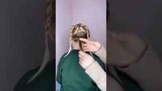 DOUBLE HEART HAIRSTYLE ❤️ Audrey and Victoria #shorts28 #hairtutorial #hairstyle #hair