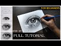 Realistic eye drawing  realistic eye tutorial for beginners in hindi  step by step tutorial eyes