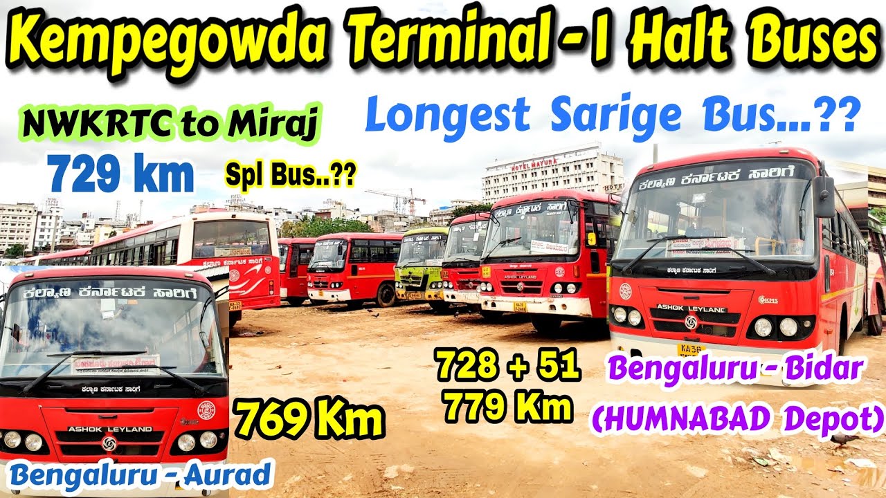 Longest Sarige Bus..? Kempegowda Terminal - 1 Halt Buses #bus #kkrtc #ksrtc #haltebusway #volvo