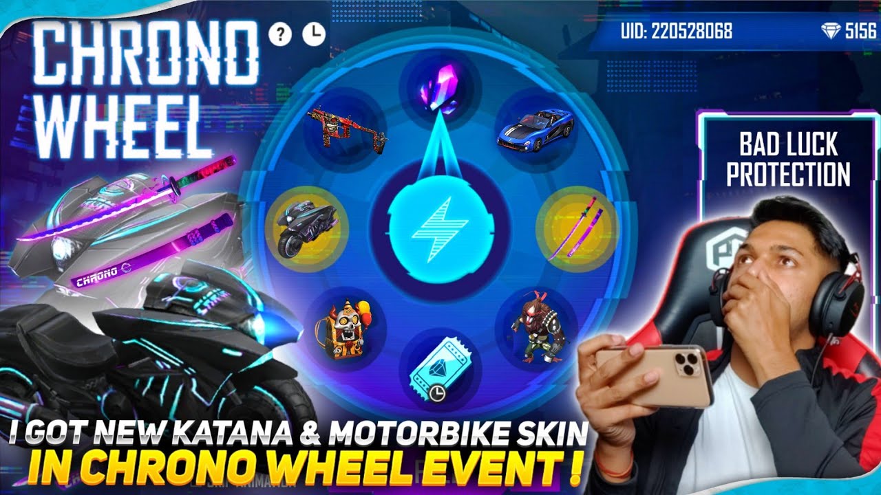 New Chrono Wheel Event I Got New Motor Bike Skin New Katana Skin Garena Free Fire 2020 Youtube