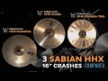 3 sabian hhx 16 crash cymbals evolution studio complex thin compared 20 medium ride 14 hi hat