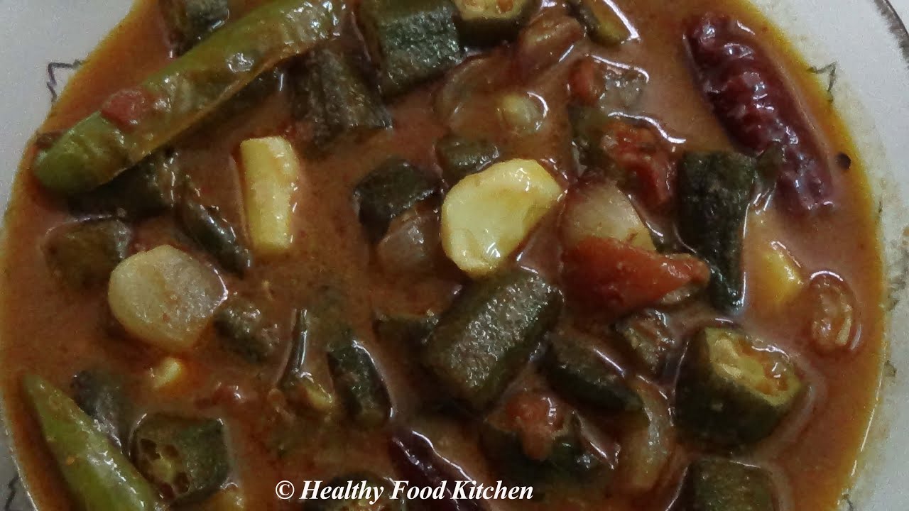 Lady's finger Puli Kulambu Vendaikkai Puli Kulambu Side dish for Idli
