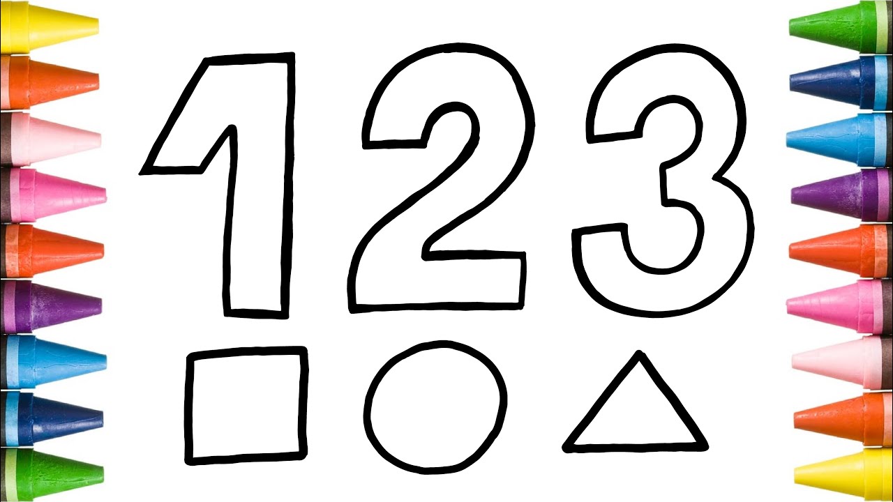 How to Draw Numbers, Shapes | Numbers, Shapes and Colors Learning for ...