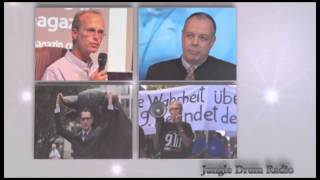 Lackschaden 9/11 - Eine Analyse und Nachlese zur offiziellen Darstellung
Mit dem Titel Lackschaden 9/11″ wollen wir keineswegs respektlos erscheinen, sondern der Titel bezieht sich auf die angeblich freie Presse, die sich gerne damit brüstet, dass sie investigativ arbeitet. Doch jeder, der sich mit dem Ereignissen vom 11. September 2001 mal etwas näher auseinandergesetzt hat, wird etwas frustriert feststellen, dass unsere freie Presse in erster Linie bei relevanten Nachrichten auf die Textbausteine der großen Presseagenturen zurückgreift und sich auch bestimmten Sprachregelungen unterworfen hat.
Dem Kaiser nach dem Mund reden, oder Mit dem Wölfen heulen wären hier mal die Stichpunkte.
Download: http://www.jungle-drum.de/download-archiv/Lackschaden911.mp3
Da es uns aber weniger interessiert, was die großen Medienkonzerne aus dem Pentagon nachplappern und dabei auch noch versuchen, die Märchenthese des Pentagons zu stützen, sondern weil es uns eher interessiert, wie der Sachverhalt wirklich ist, hatten wir Phillip vom Blog TheRealStories, Paul Schreyer, Lars Schall und Christoph Hörstel zum Interview geladen und uns auf die Spur begeben, welche Erkenntnisse unseren Gästen bis hierher vorliegen.
Wie Phillip uns erklärte, gibt es drei offizielle Theorien zum Geschehen.
1. Die Surprise-Theorie. Laut dieser wusste Jeder nichts und alle waren grenzenlos überrascht als es passierte, angefangen bei den amerikanischen Geheimdiensten bis hin zu George Doubleshoe Bush. Von allen Theorien ist diese zugleich die unwahrscheinlichste.
2. Die LIHOP-Theorie. Das Kürzel steht für Let It Happen On Purpose. Dieser Theorie zufolge wusste man sehr wohl von den bevorstehenden Anschlägen, hatte aber bewusst nichts dagegen unternommen, um sie stattdessen geschehen zu lassen. Dies wäre schon eher möglich. Das hatten wir schließlich schon einmal im Vorfeld von Pearl Harbour, einem Angriff, über den alle bereits im Vorfeld informiert waren, weil die US-Army den japanischen Code da bereits geknackt hatte. Die 2000 US-Soldaten, die dabei ums Leben kamen, interessierten damals niemanden in der Politik. Vielmehr ging es darum, die kriegsunwillige amerikanische Bevölkerung zum Umdenken zu bewegen. Zudem suchte man damals einen Grund, um die neuesten Spielzeuge der Luftwaffe an Hiroshima und Nagasaki auszuprobieren und so genügend Macht zu demonstrieren, um die Sowjets auf Abstand zu halten. Es könnte also auch sein, dass man für den 11. September noch einmal schnell 1000 Tote mehr draufgelegt hatte.
3. Die MIHOP-Theorie. Dies steht für Make It Happen On Purpose, also für einen hausgemachten Insiderjob und erscheint mir am wahrscheinlichsten. Schließlich war alles von langer Hand vorbereitet und eingefädelt gewesen. Die US-Army stand zu diesem Zeitpunkt bereits vor den Toren Afghanistans. Der Beschluss, das Land anzugreifen, fiel im September und bereits im Oktober stand Kabul unter Beschuss.
Letzteres Detail stammte übrigens von Lars Schall, der ebenfalls zu Gast in der Sendung war. Durch ihn erfuhren wir zudem, dass es so gut wie keine Übersetzungen des Geschehens aus dem Englischen ins Deutsche gibt und dass es im Vorfeld des Anschlags bereits einen schwunghaften Insiderhandel gab. Die Fluggesellschaft wird sich wohl auch gefragt haben, weshalb ihre Aktion bereits einen Tag vor dem Anschlag nach unten gingen.
Nicht zu vergessen ist Paul Schreyer. Der freute sich sehr über ein eingespieltes Statement von Oberstleutnant Jochen Scholz, das in klaren Worten beschreibt, wie eine Luftabwehr funktioniert und ergänzte das Ganze durch weiteres Wissen. Zudem wusste er zu berichten, dass das Kriegsmanöver am Morgen des 11. September unter anderem gefälschte Radarsignale enthielt. Diese waren dann wohl der tatsächlichen Luftabwehr untergeschoben worden, so dass die Luftbeobachter Radarsignale von Flugzeugen erhielten, die es gar nicht gab.
Zu guter Letzt als Gast kam Christoph Hörstel, der brillante politische Analytiker, der uns über die wahren geostrategischen und politischen Konsequenzen des Anschlags aufklärte. Im einstündigen Interview erklärte er uns einen Großteil der verborgenen Agenda, die hinter dem ganzen Geschehen steht.
Fazit: Wenn die nächste Sendung auch so gut wird, werden wir sobald nicht damit aufhören.
Quelle und Dank an: http://www.jungle-drum.de/2012/09/12/lackschaden-911-eine-analyse-und-nachlese-zur-offiziellen-darstellung/ Lackschaden 9/11 - Eine Analyse und Nachlese zur offiziellen Darstellung