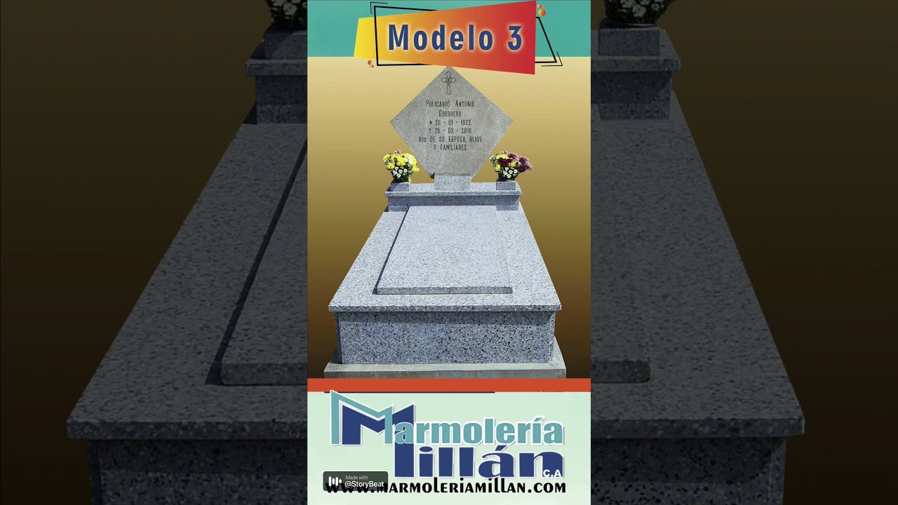 TUMBAS en granito artificial gris. Modelos 1-4