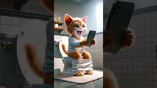 What u do if phone drops in toilet?#cat #cute #kitten #funny #catlover #kitty Resimi