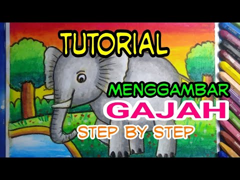 Cara mudah menggambar hewan (Gajah). step by step. ~ Kak Adhi Lukis