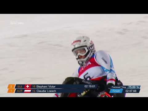 Claudia Loesch 1st women's Slalom sitting - 2018 World Cup Zagreb