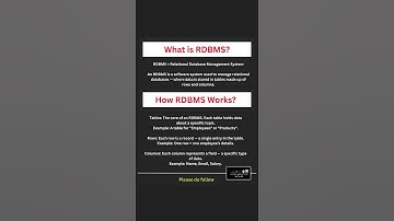 What is RDBMS? #rdbms #sql