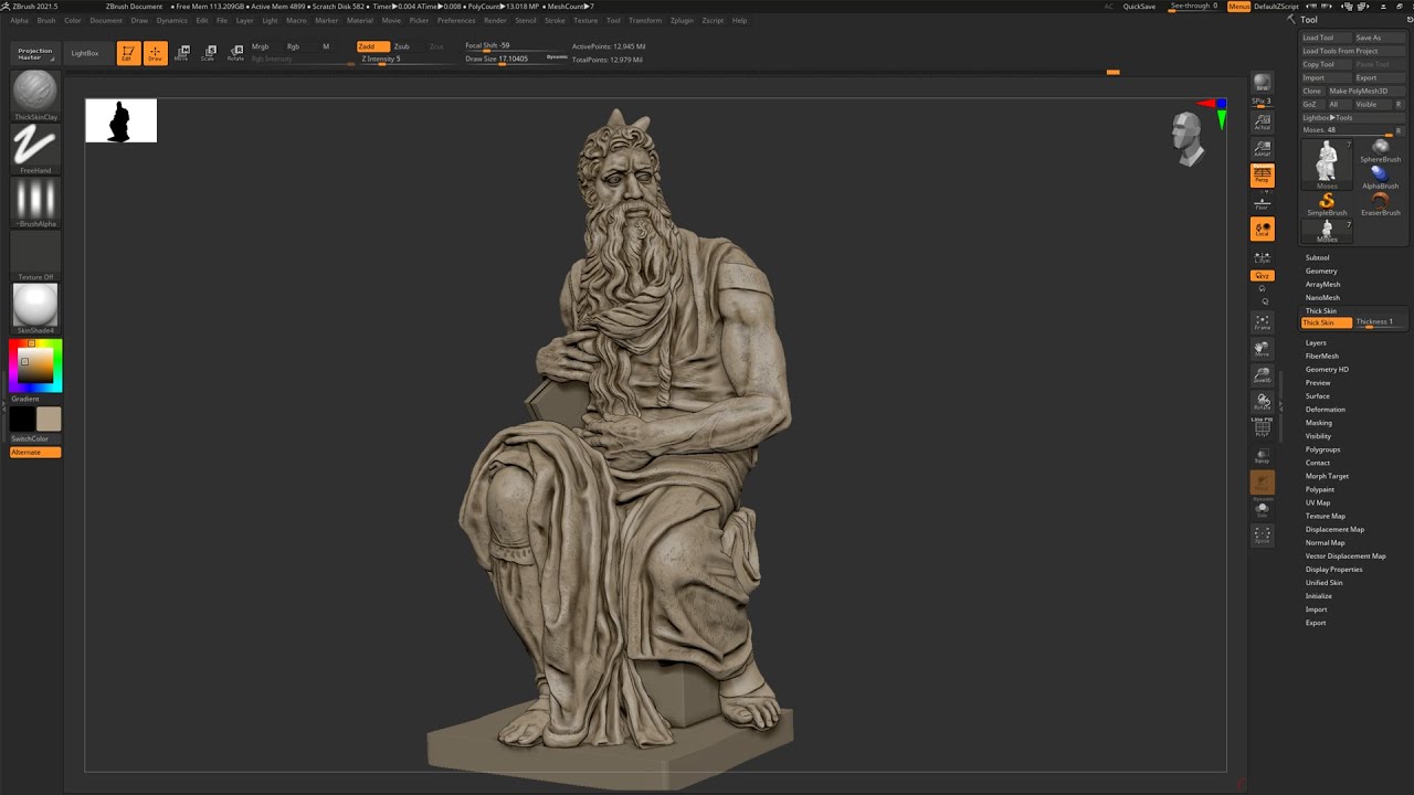 Playing around with Thick Skin / New Zbrush 2021.5