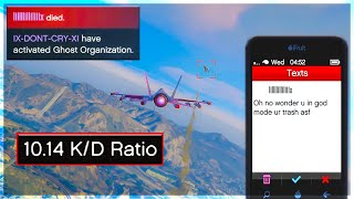 10 KD Tryhard Thinks I'm In God Mode After Dodging An Orbital Strike on GTA 5 Online