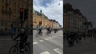 Stockholm, Sweden During A Spring Sunny Day. Bicycles Everywhere Now