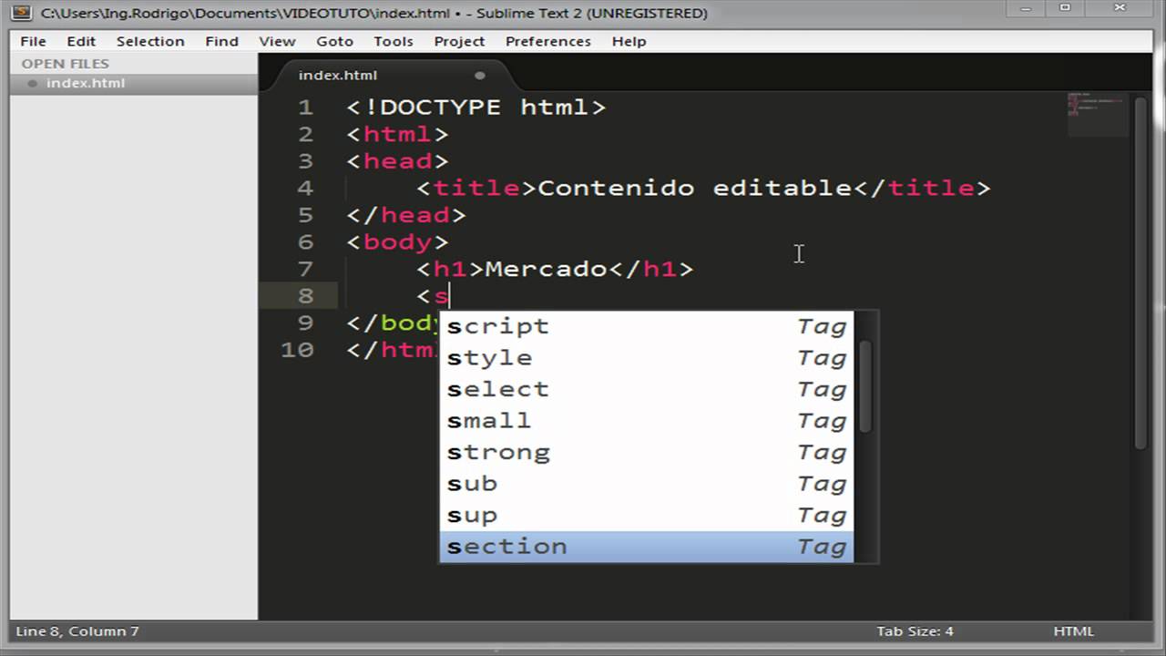 Contenido Editable Basico en HTML5 - YouTube