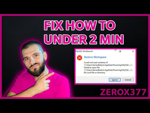 How to fix the error Unable to restore Workspace on Workbench MySQL