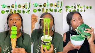 asmr green food