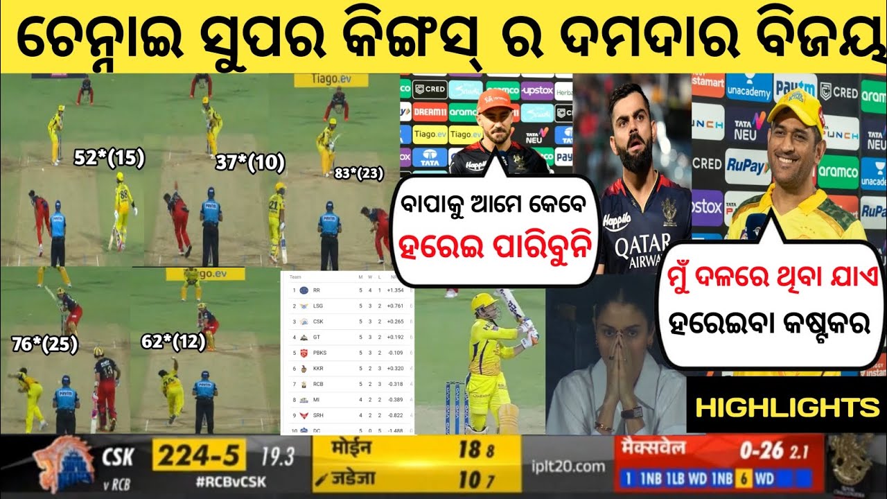 csk vs rcb highlights 2023 | rcb vs csk highlights | ipl 2023 - YouTube