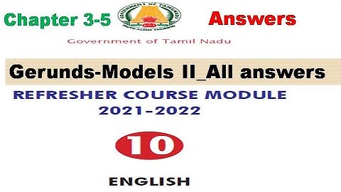 10th std English Refresher course module 2021-2022 answers for chapter 3,4,5_10th English Refresher
