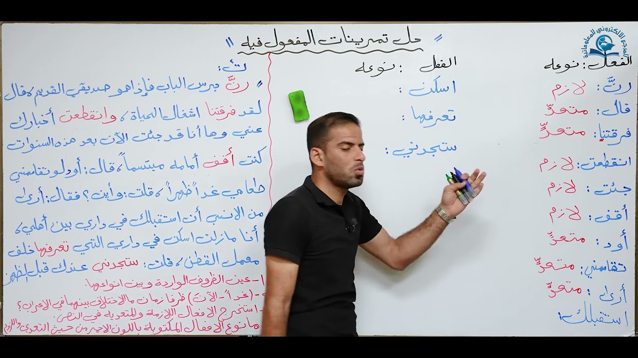 حل تمارين المفعول فيه للصف الثاني متوسط