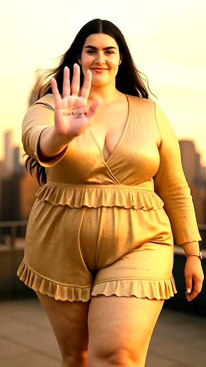 Stop & Watch! 🔥 Plus-Size Curvy Fashion Confidence | Golden Hour Look #Shorts