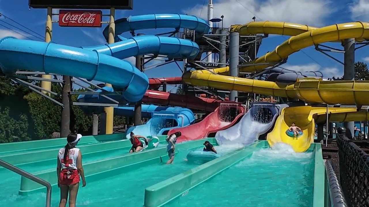 WaterSlices at Wild Waves Water Park - Riptide, Pacific Plunge, Kango Slides, Zooma