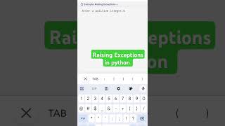 Raising Exceptions in python @ctutorialbynaziasohail