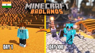 I Survived 100 Days in Badlands Minecraft (Hindi Gameplay)
