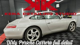 Dirty Porsche Carrera full car detail interior and exterior