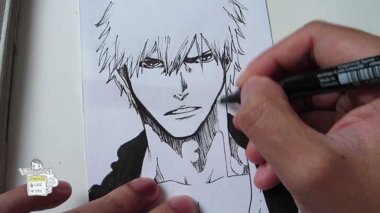 How to draw Kurosaki Ichigo 黒崎 一護 - YouTube