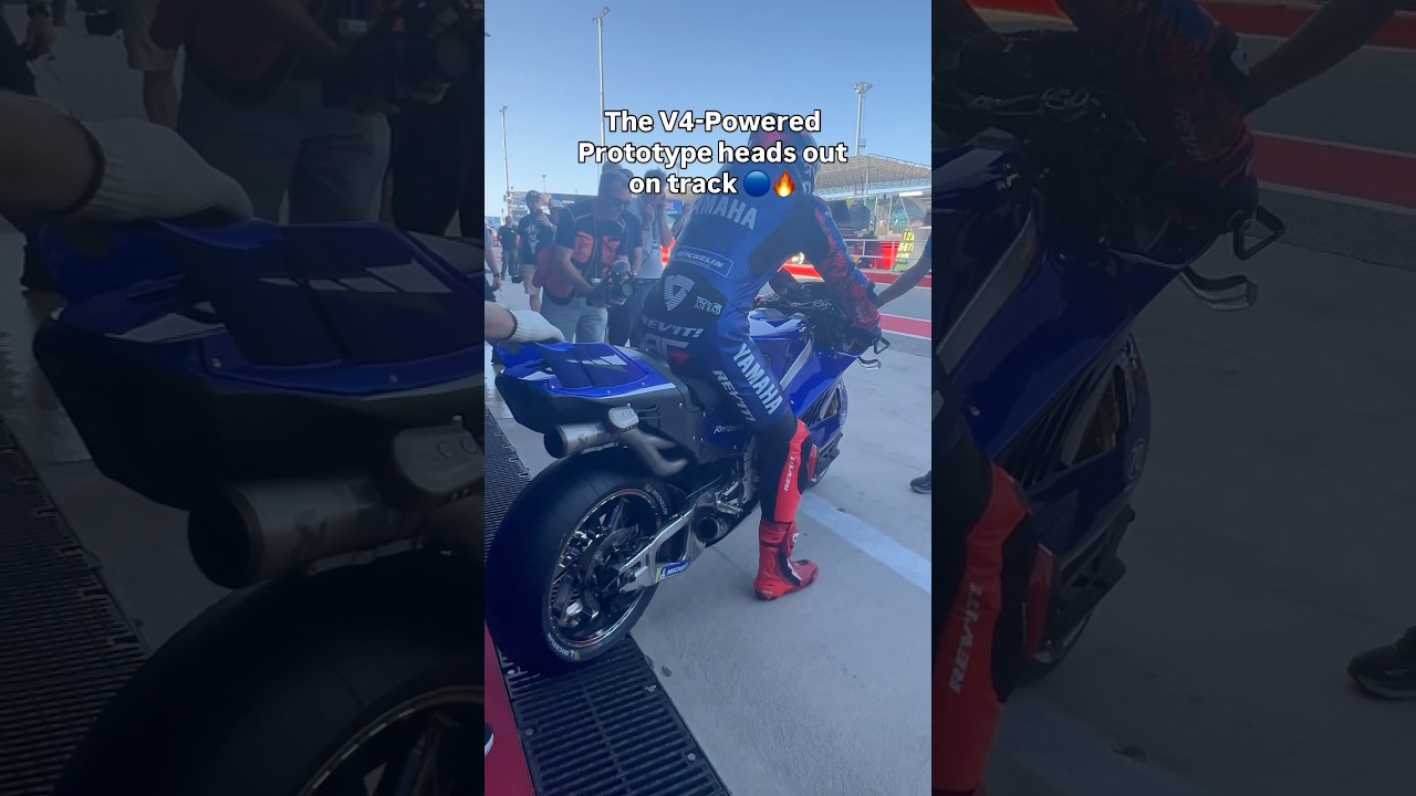 The first roar of the Yamaha V4-Powered Prototype 👹💙 