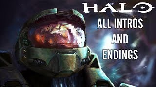 HALO SAGA All Intros and Endings (ALL LEGENDARY ENDINGS)
