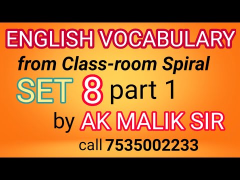 ENGLISH VOCABULARY set 8 part 1