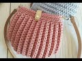 كروشيه شنطه على شكل صدفه البحر مميزة ويد جلد Crochet bag