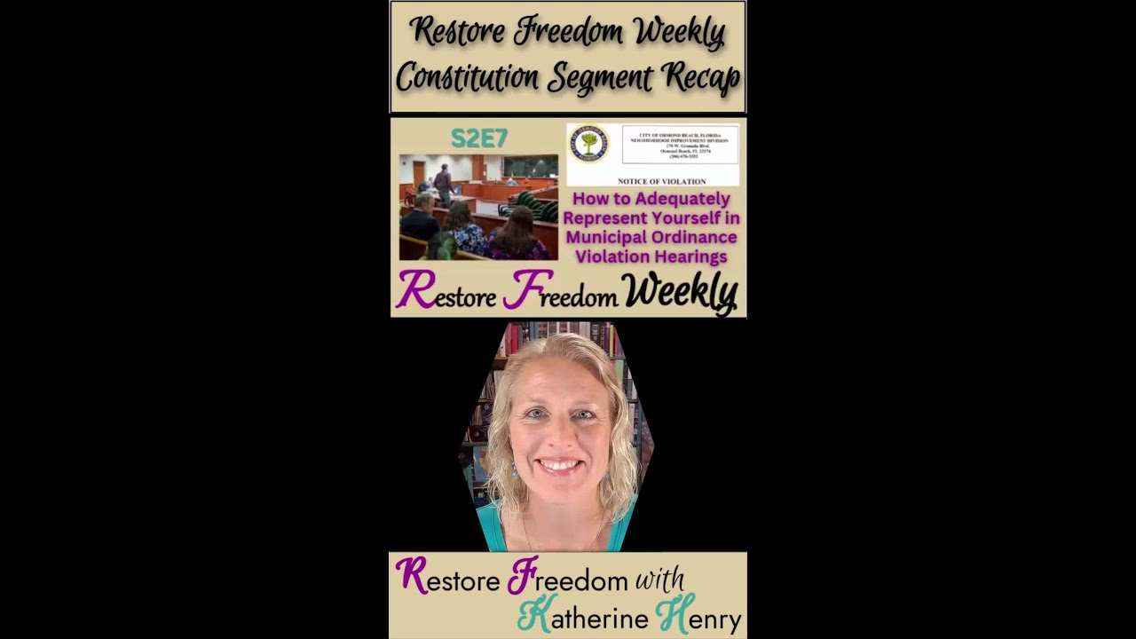 Representing Yourself in Municipal Hearings - Constitution Segment Recap S2E7