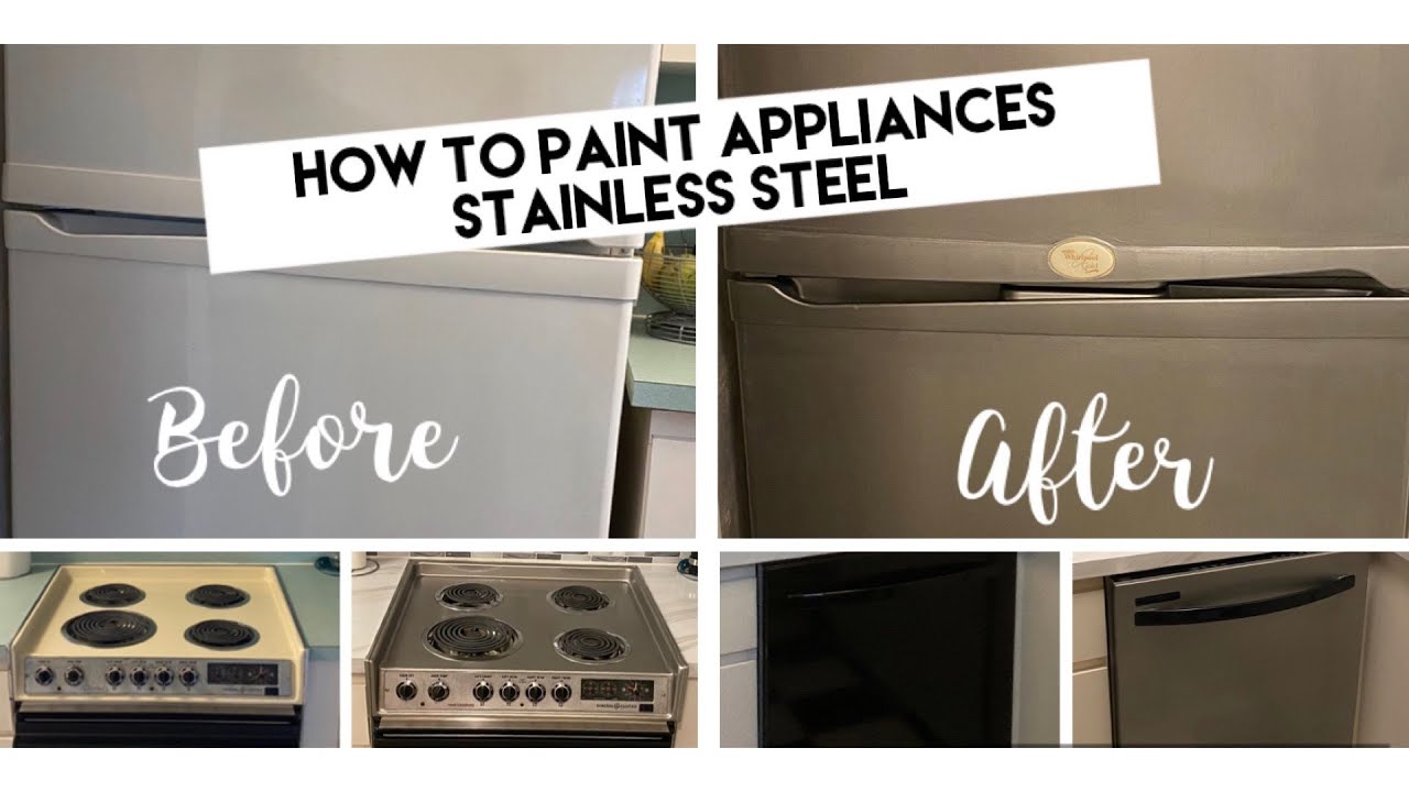 How to Paint Appliances// Liquid Stainless Steel/ Paint Appliances with Stainless  Steel Paint 