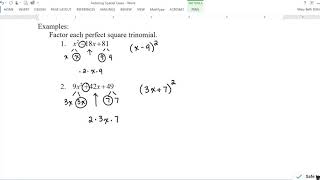 Factoring Special Cases