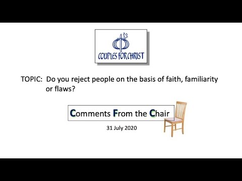 COMMENTS FROM THE CHAIR with Bro Bong Arjonillo - 31 July 2020